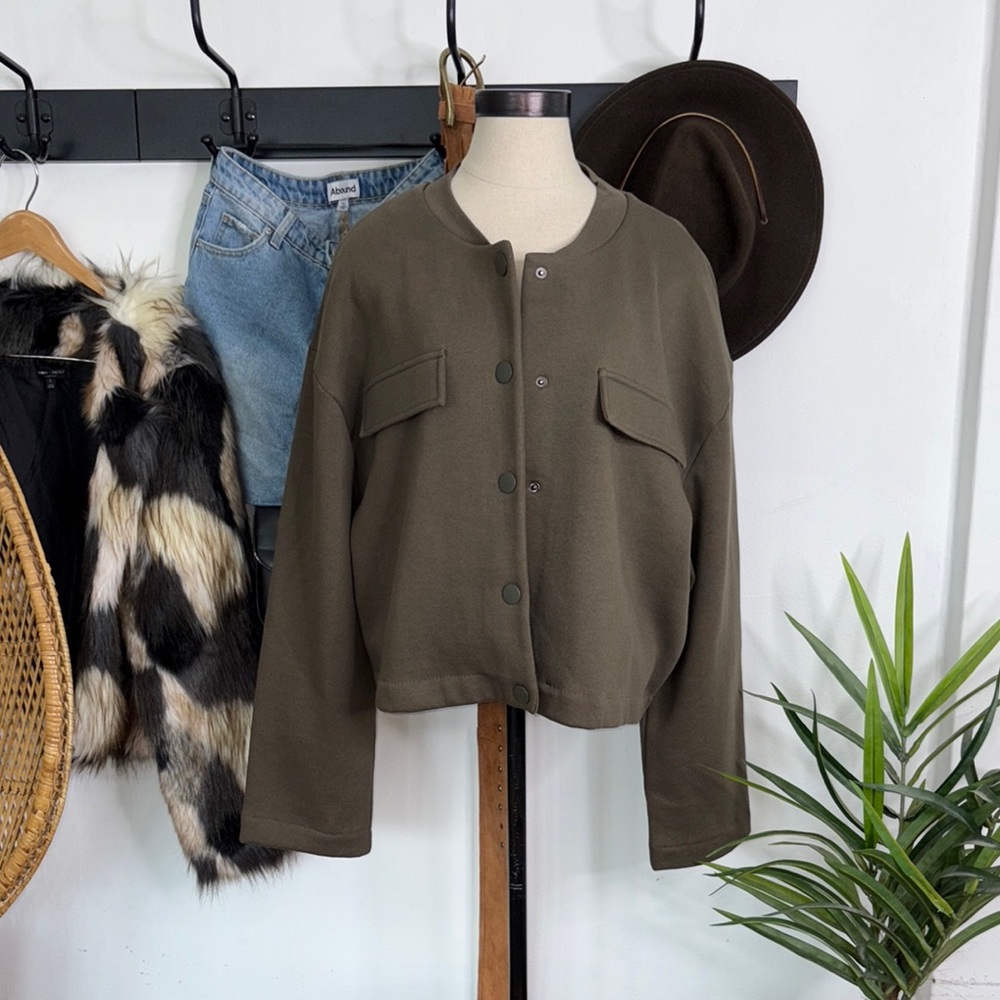 H&M Khaki Utility Jacket for Women